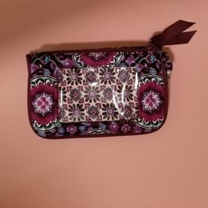 Vera Bradley Lilac Medallion Jen Zip ID EUC Wallet